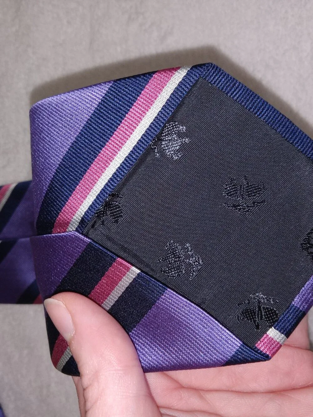 Vintage Brooks Brothers Makers Tie Made in USA Purple Striped Silk Necktie Class